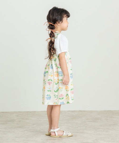 la poche biscuit ワンピース 花切手総柄ワンピース キッズ 子供