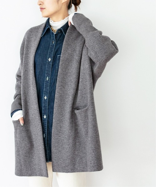 IENA（イエナ） ノーカラーコート FREE グレー レディース : ZOZOTOWN