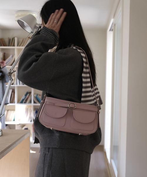 FINEnough ショルダーバッグ バッグ 入学式 ダブルポケット＆ベルト底