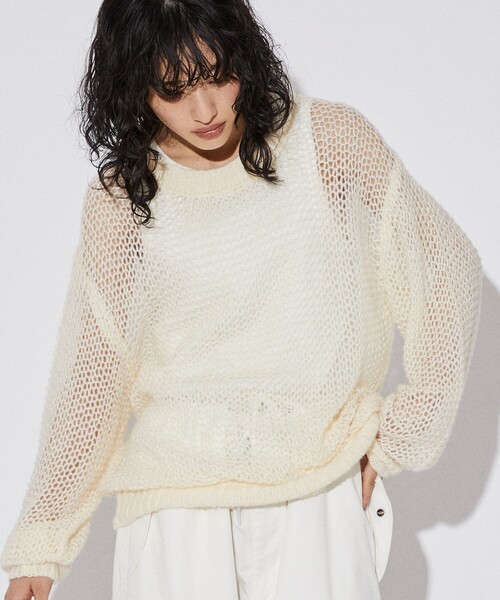 「Firsthand」 長袖ニット M オフホワイト メンズ_画像8