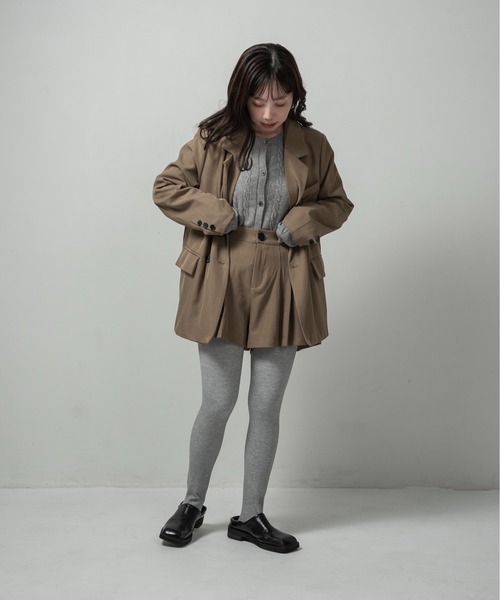 セットアップ レディース プリーツ パンツ ジャケット b4768 lawgy セットアップ simple jacket pleats pants set up