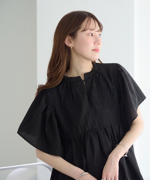 ブラウス シャツ コード刺繍ブラウス レディース Discoat ブラウス シャツ コード刺繍ブラウス レディース