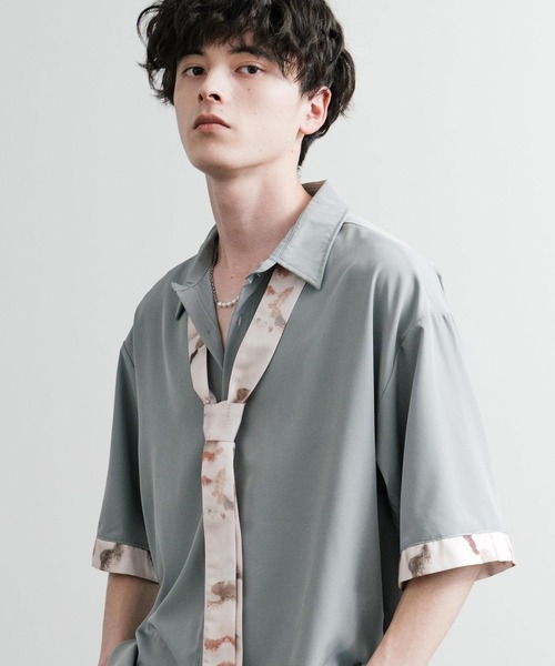 Rocky Monroe シャツ オーバーサイズ プリントネクタイセット