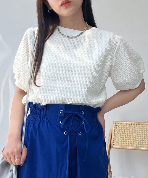 AS KNOW tシャツ ○裾マルっと サイドボタンリブ半袖プル