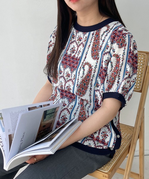tシャツ スエードリブドルマンプルオーバー レディース AS KNOW tシャツ ○裾マルっと サイドボタンリブ半袖プル
