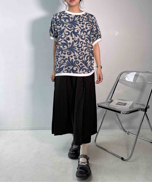 AS KNOW AS（アズノゥアズ） tシャツ ○裾マルっと サイドボタンリブ