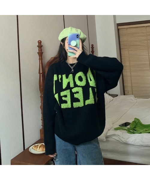 「SpRay」 長袖ニット FREE ブラック レディース_画像2