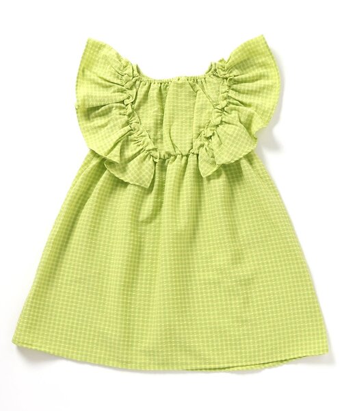 BABY ギンガムワンピース イエロー 黄色 ハート シャーメイン