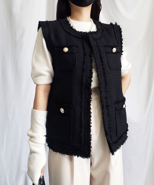 me+em select（ミームセレクト） ベスト FREE ブラック レディース