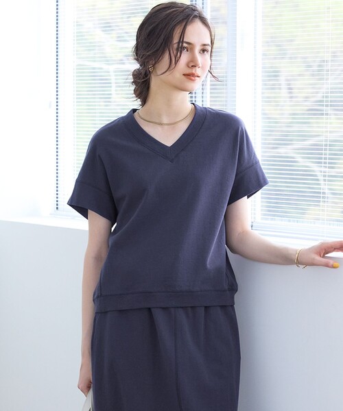 tシャツ 「SLOW/WEB限定」ラスティックテリー Vネック カットソー レディース 23区 tシャツ 「SLOW/WEB限定」ラスティックテリー Vネック