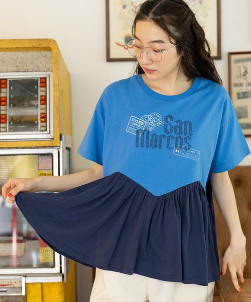 tシャツ フレアヘムプリントＴシャツ レディース | niko and…