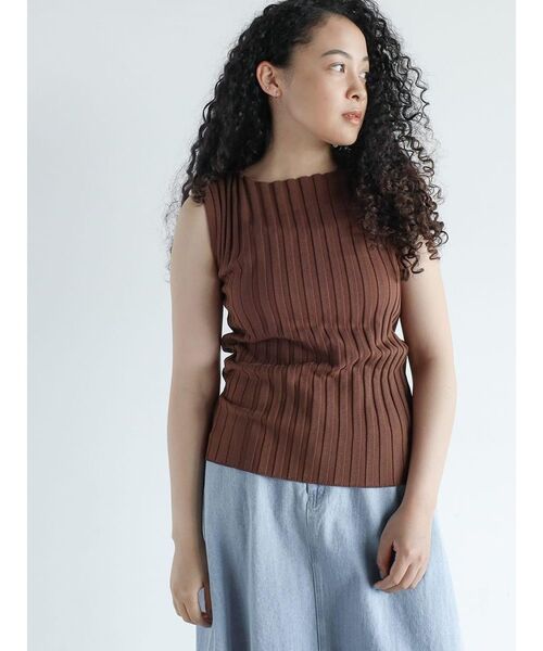 FIKA. ニット セーター Wide rib sleeveless pullover
