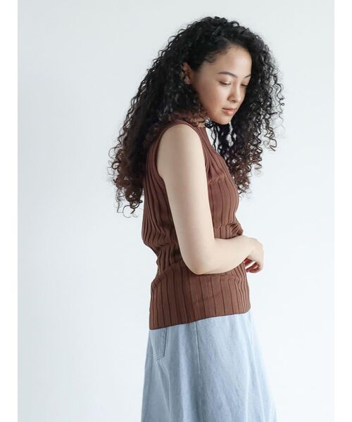ニット セーター back open printed rib knit レディース ニット セーター レディース 背中開き バックオープン トップス