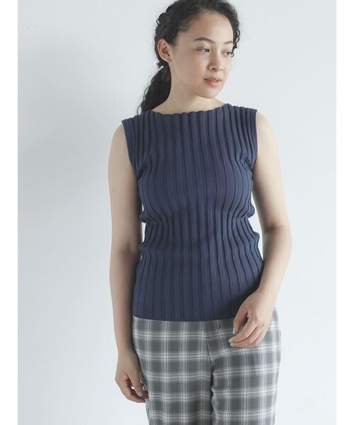 ニット セーター Wide rib sleeveless pullover レディース FIKA. ニット セーター Wide rib sleeveless pullover
