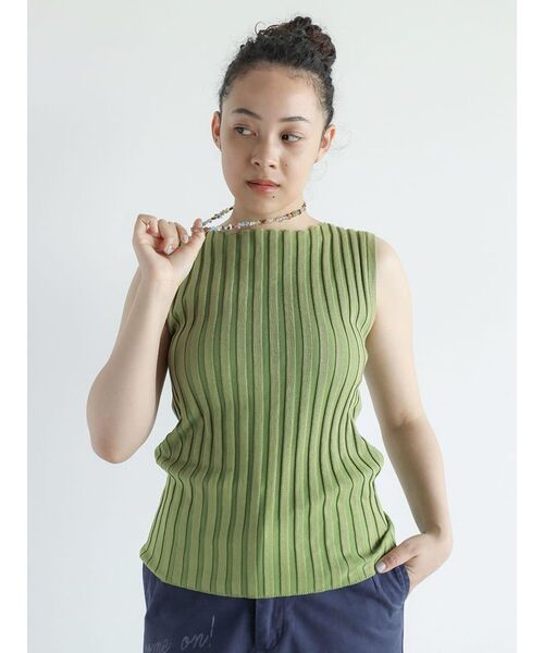 ニット セーター Wide rib sleeveless pullover レディース FIKA. ニット セーター Wide rib sleeveless pullover