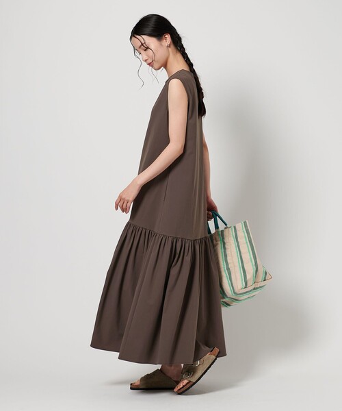 【美品♡】UNITED ARROWS ノースリーブ ワンピース フリー ブルー BEAUTY&YOUTH UNITED ARROWS 【WEB限定】サイドライン