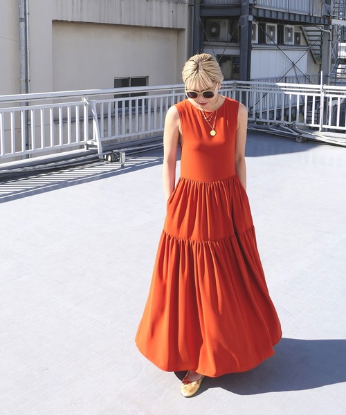 AKTE（アクテ） ノースリーブワンピース FREE ネイビー レディース