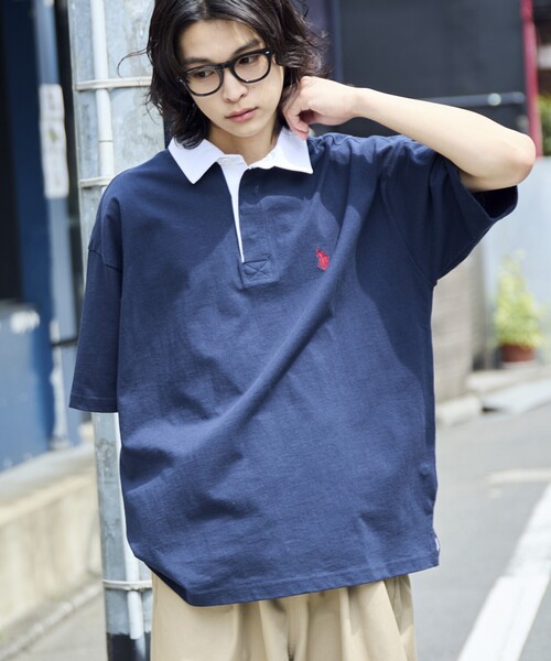 「U.S. POLO ASSN.」 半袖ポロシャツ MEDIUM チャコールグレー メンズ_画像5