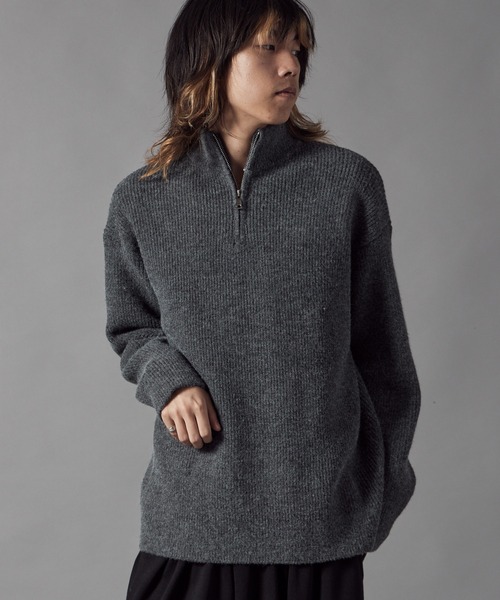 retouch ニット　ハーフジップ ROOP TOKYO セーター ニット Half-Zip Knit Pullover / ハーフジップ