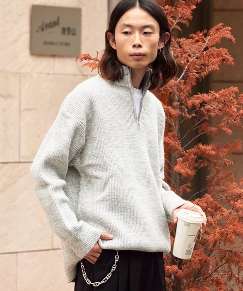 ROOP TOKYO セーター ニット Half-Zip Knit Pullover / ハーフジップ