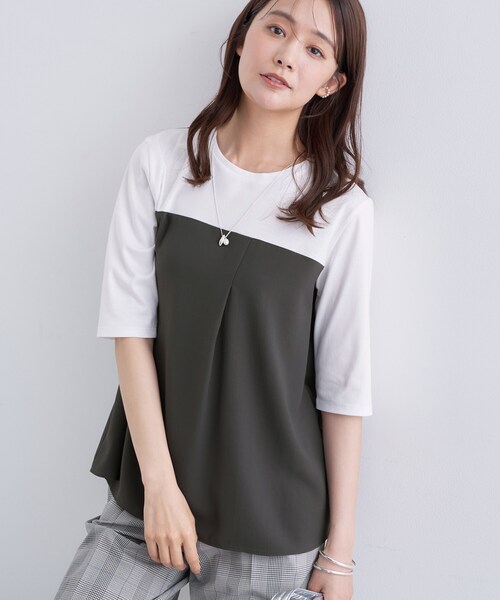 uvカット tシャツ 「セットアップ可能」ビスチェレイヤード風トップス レディースの画像