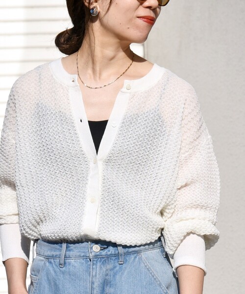 「SHIPS any」 長袖ニット ONE SIZE オフホワイト レディース_画像3