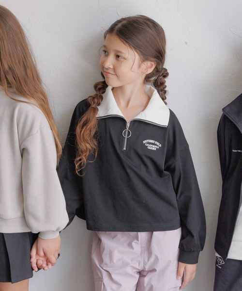 GLOBAL WORK（グローバルワーク） tシャツ ヘビロッTEEハーフZIP長袖