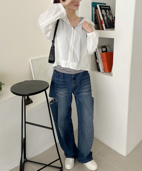 「COCOMOMO」 マウンテンパーカー L ホワイト レディース_画像9