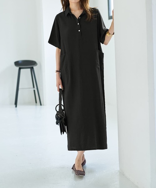 STYLE DELI（スタイルデリ） ワンピース 半袖 薄手でシックなしなやか