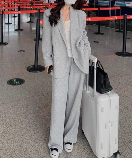 セットアップ スーツセット スウェットダブルブレストジャケット