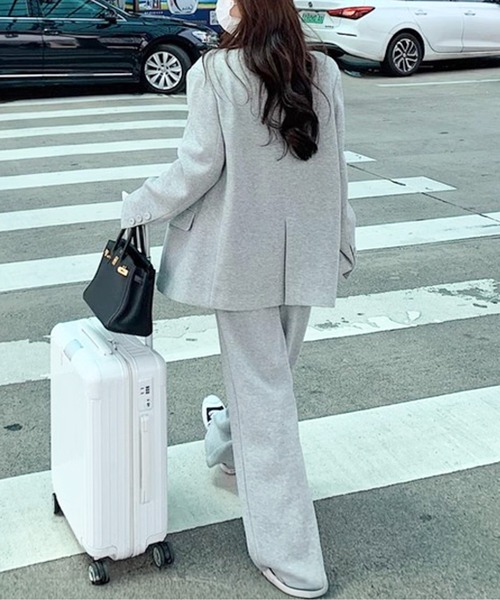 セットアップ スーツセット スウェットダブルブレストジャケット