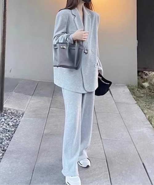 セットアップ スーツセット スウェットダブルブレストジャケット