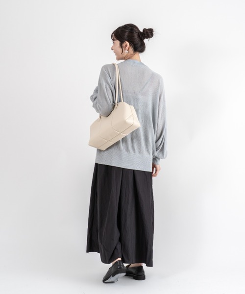 ショルダーバッグ バッグ 「ADD CULUMN/アドカラム」ヴィーガンレザー ボストントートバッグ PUFF CLASP BOSTON M