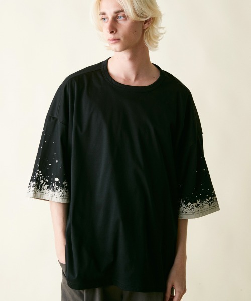 「rehacer」 半袖Tシャツ MEDIUM オリーブ メンズ_画像4