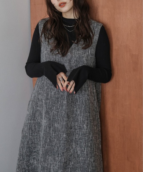 ジャンパースカート ツイードフレアジャンパースカート : ZOZOTOWN