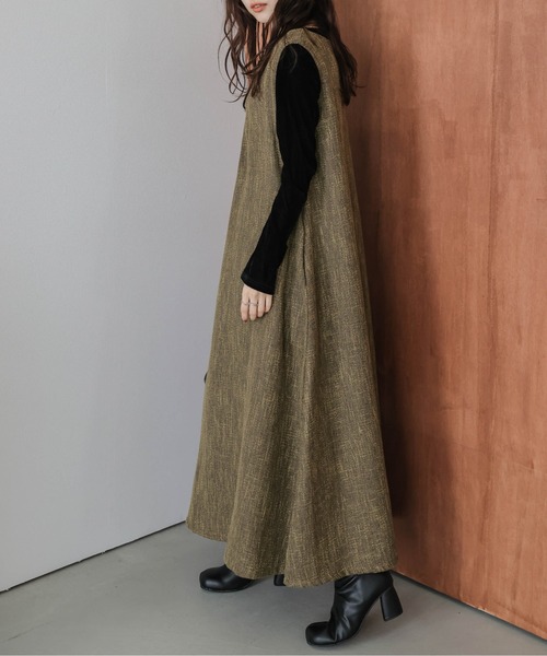 ジャンパースカート ツイードフレアジャンパースカート : ZOZOTOWN