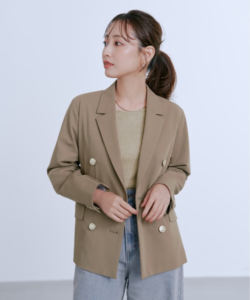 ジャケット テーラードジャケット ゴールドボタンダブルジャケット