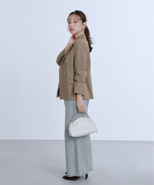 コヒナ cohina ゴールドボタン　ダブルジャケット　テーラードジャケット セール】ゴールドボタンダブルジャケット 【低身長・小柄女性