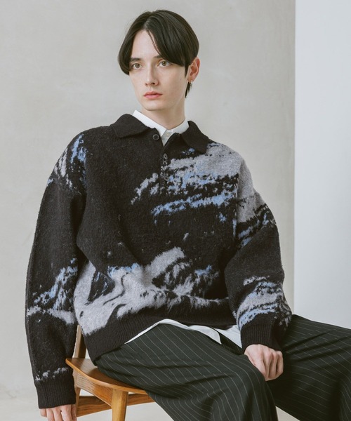 RAGEBLUE（レイジブルー） ポロシャツ WOOLYガラニットポロ メンズ