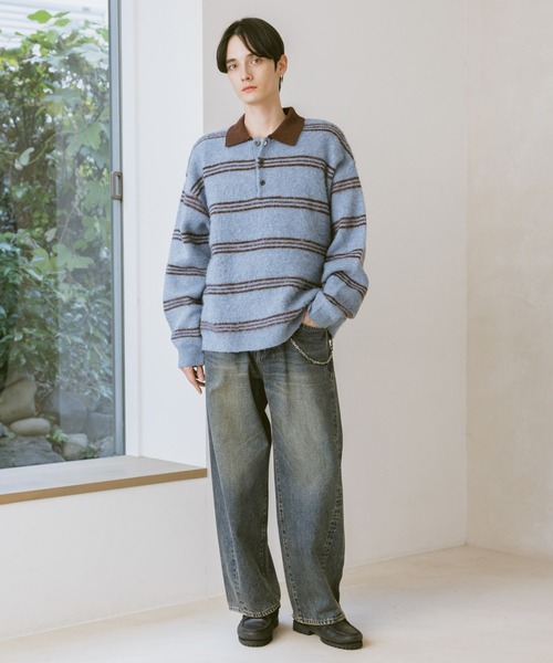 RAGEBLUE（レイジブルー） ポロシャツ WOOLYガラニットポロ メンズ