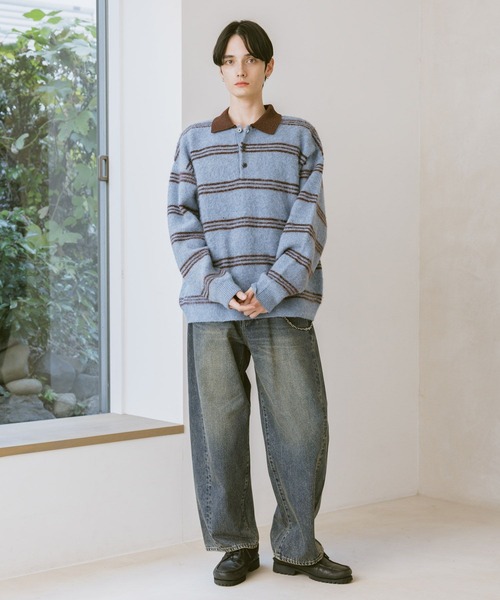 RAGEBLUE（レイジブルー） ポロシャツ WOOLYガラニットポロ メンズ