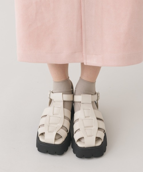 「Casselini」 フラットサンダル MEDIUM アイボリー レディース_画像3