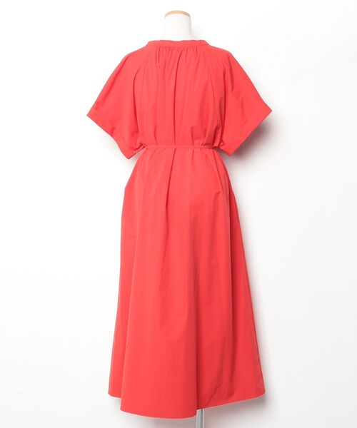 「INDIVI」 半袖ワンピース 13 レッド レディース_画像2