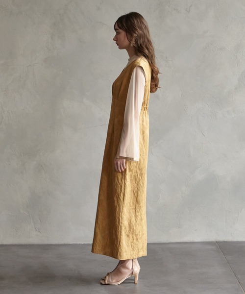 「AIMER」 ノースリーブワンピース MEDIUM イエロー系その他 レディース_画像5