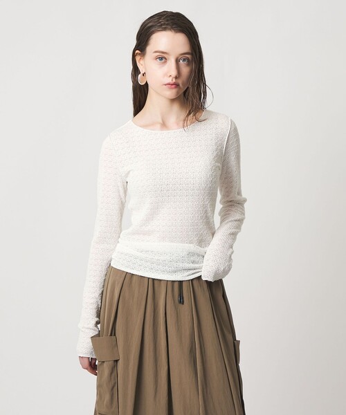 ＜ASTRAET＞ レース クルーネックTシャツ ASTRAET（アストラット） tシャツ 「ASTRAET」レース クルーネック