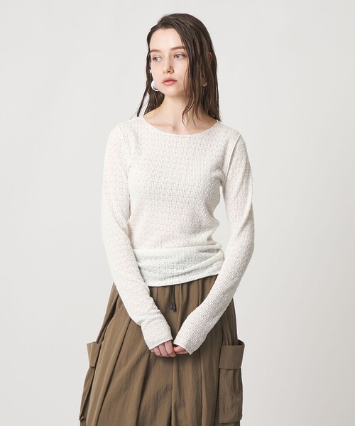 ＜ASTRAET＞ レース クルーネックTシャツ ASTRAET（アストラット） tシャツ 「ASTRAET」レース クルーネック