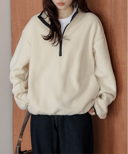 パーカー ハーフジップ フリースプルオーバー レディース : ZOZOTOWN