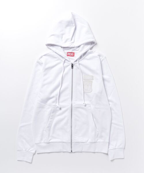 DIESEL（ディーゼル） ジップアップパーカー X-LARGE ホワイト メンズ
