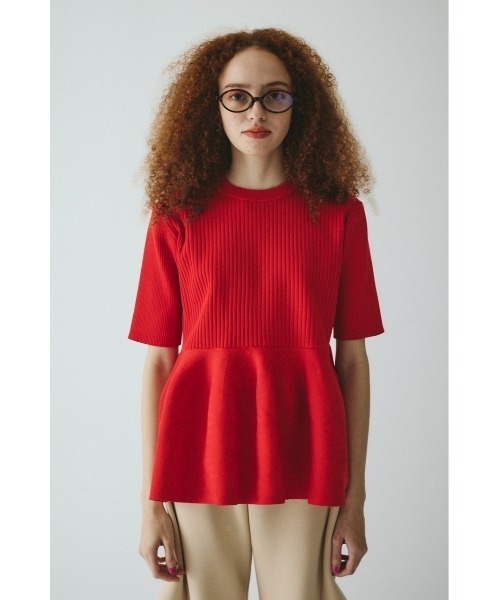 「HeRIN.CYE」 半袖チュニック FREE レッド レディース