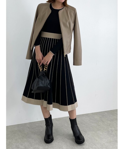 「EPOCA THE SHOP」 ニットワンピース 38 ブラック レディース_画像6